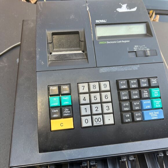 Royal 210DX Thermal Print Electronic Cash Register Tested And Works No Key - Picture 1 of 3